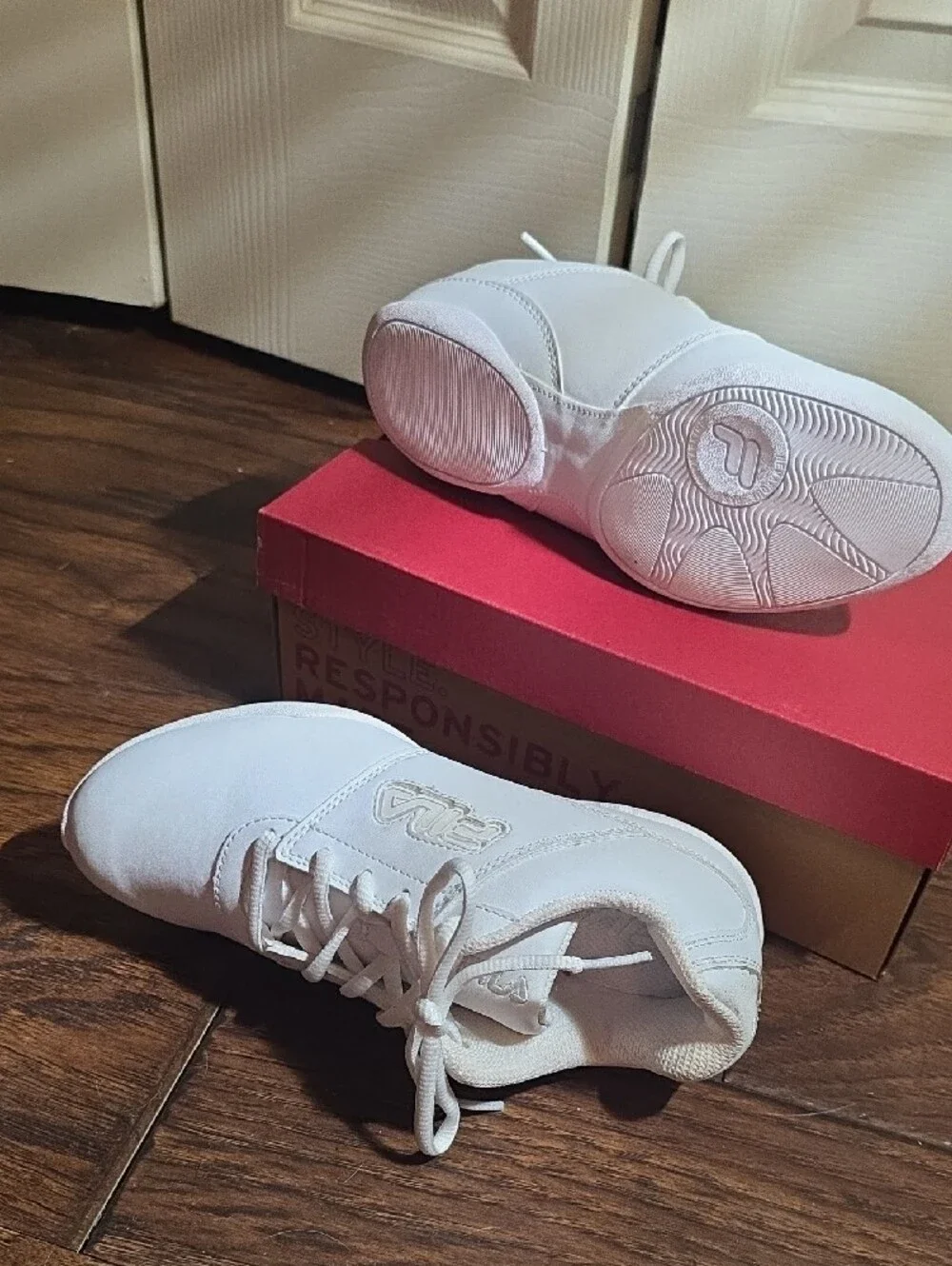 Fila Kids White Lace-Up Sneakers